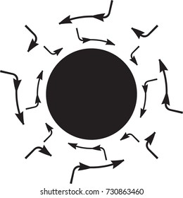 Grunge Logo Icon. Circular Arrow Design Template. Vector Illustration.
