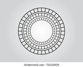 Grunge Logo Icon. Circular Arrow Design Template. Vector Illustration.

