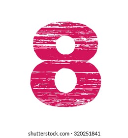 Grunge Logo Number 8. Scrape Style. 
