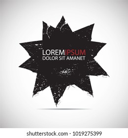 Grunge Logo Ribbon. Modern Shape Stamps Collection,Grunge Circles. Can be used as Banners, Insignias , Logos, Icons, Labels or Badges. Isolated Star blank shape with dirty, distressed Texture.