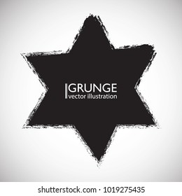 Grunge Logo Ribbon. Modern Shape Stamps Collection,Grunge Circles. Can be used as Banners, Insignias , Logos, Icons, Labels or Badges. Isolated Star blank shape with dirty, distressed Texture.