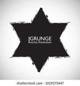 Grunge Logo Ribbon. Modern Shape Stamps Collection,Grunge Circles. Can be used as Banners, Insignias , Logos, Icons, Labels or Badges. Isolated Star blank shape with dirty, distressed Texture.