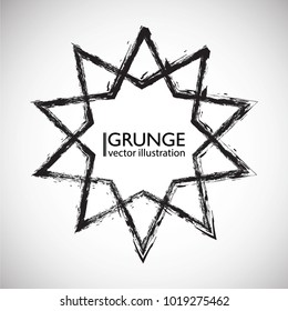 Grunge Logo Ribbon. Modern Shape Stamps Collection,Grunge Circles. Can be used as Banners, Insignias , Logos, Icons, Labels or Badges. Isolated Star blank shape with dirty, distressed Texture.