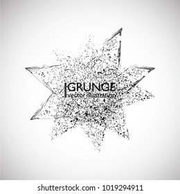 Grunge Logo Ribbon. Modern Shape Stamps Collection,Grunge Circles. Can be used as Banners, Insignias , Logos, Icons, Labels or Badges. Isolated Star blank shapes with distressed scratched Texture.