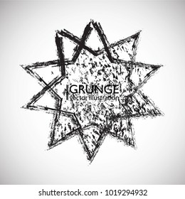 Grunge Logo Ribbon. Modern Shape Stamps Collection,Grunge Circles. Can be used as Banners, Insignias , Logos, Icons, Labels or Badges. Isolated Star blank shapes with distressed scratched Texture.