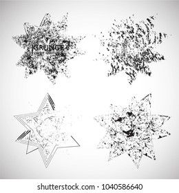 Grunge Logo Ribbon. Modern Shape Stamps Collection,Grunge Circles. Can be used as Banners, Insignias , Logos, Icons, Labels or Badges.