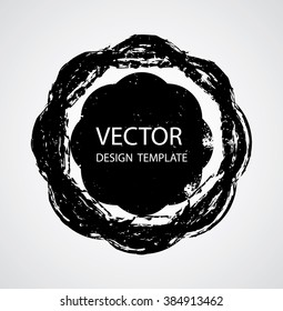 Grunge Logo Ribbon. Modern Shape Stamps Collection,Grunge Circles. Can be used as Banners, Insignias , Logos, Icons, Labels or Badges.