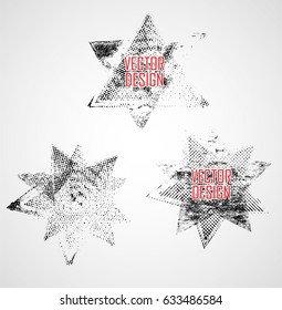 Grunge Logo Ribbon. Modern Shape Stamps Collection,Grunge Circles. Can be used as Banners, Insignias , Logos, Icons, Labels or Badges.