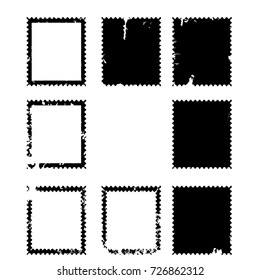 Grunge Logo Ribbon. Modern Shape Stamps Collection,Grunge Circles. Can be used as Banners, Insignias , Logos, Icons, Labels or Badges. distress texture