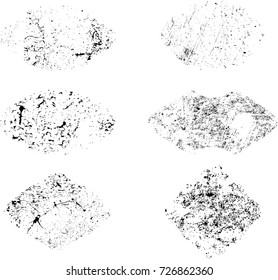 Grunge Logo Ribbon. Modern Shape Stamps Collection,Grunge Circles. Can be used as Banners, Insignias , Logos, Icons, Labels or Badges. distress texture