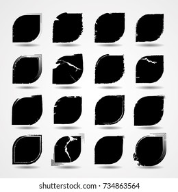 Grunge Logo Ribbon. Modern Shape Stamps Collection,Grunge Circles. Can be used as Banners, Insignias , Logos, Icons, Labels or Badges.