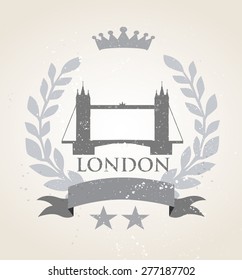 Grunge London icon laurel wreath