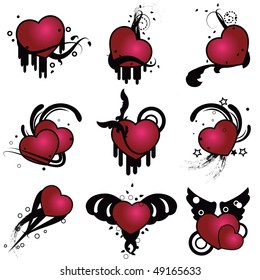 grunge love background icons