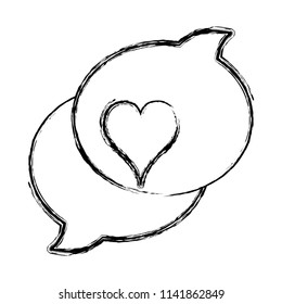 grunge love chat bubble text message
