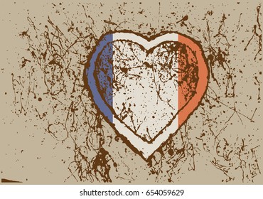 grunge love flag of France