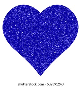Grunge Love Heart rubber seal stamp watermark. Icon symbol with grunge design and scratched texture. Unclean vector blue sign.