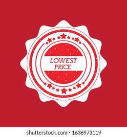 Grunge lowest price guarantee rubber stamp, vector illustration