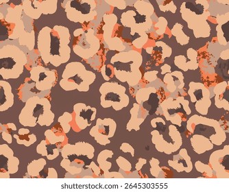 Grunge Macro Elements Jaguar Animal Skin Furry Vector Art Hand drawn, Leopard, Cheetah Skin Abstract shapes, vivid bright colors, trendy suitable for print on surface all over print seamless pattern 