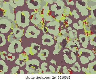 Grunge Macro Elements Jaguar Animal Skin Furry Vector Art Hand drawn, Leopard, Cheetah Skin Abstract shapes, vivid bright colors, trendy suitable for print on surface all over print seamless pattern 