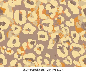 Grunge Macro Elements Jaguar Animal Skin Furry Vetor Art Mão desenhada, Leopardo, Cheetah Skin Formas abstratas, cores vivas brilhantes, moda adequada para impressão na superfície em todo o padrão de impressão sem emenda 