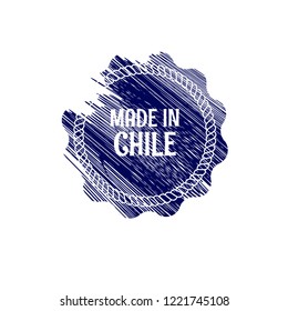 grunge made in chile emblem, label, badge,seal. vintage stamp.package label. vector illustration