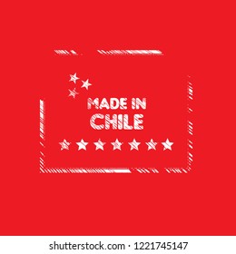 grunge made in chile emblem, label, badge,seal. vintage stamp.package label. vector illustration