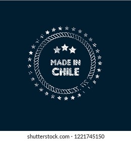 grunge made in chile emblem, label, badge,seal. vintage stamp.package label. vector illustration