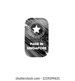 grunge made in Singapore emblem, label, badge,seal. vintage stamp.package label. vector illustration