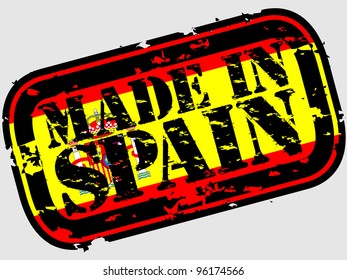 Grunge made in Spain rubber stamp, vector illustration
