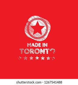 grunge made in toronto emblem, label, badge,seal. vintage stamp.package label. vector illustration