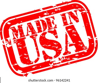 Grunge made in USA rubber stamp, vector illustration