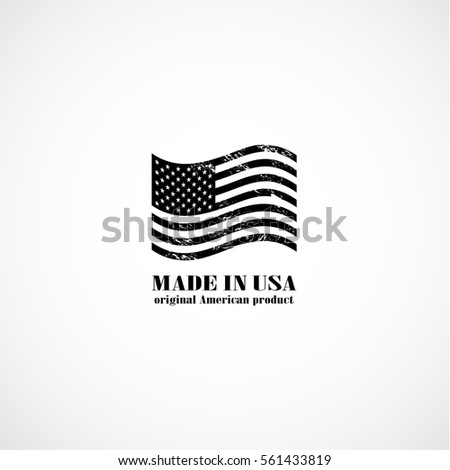 Grunge made in USA stamp with flag. Stars and stripes