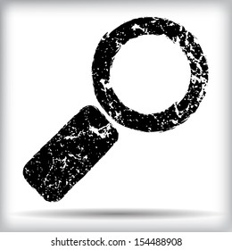 Grunge magnifier icon
