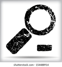 Grunge magnifier icon