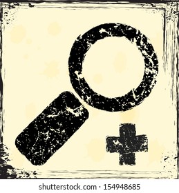 Grunge magnifier icon 