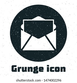 Grunge Mail and e-mail icon isolated on white background. Envelope symbol e-mail. Email message sign.  Vector Illustration
