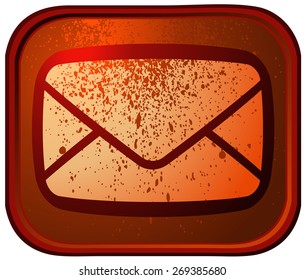 Grunge Mail Sign, Vector Illustration isolated on White Background. 