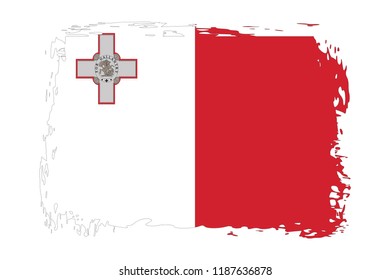 Grunge Malta flag.flag of Malta,banner vector illustration. Vector illustration eps10.