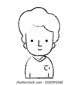 grunge man with casual t-shirt and hairstyle design