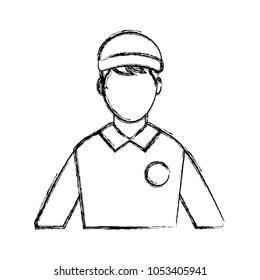 grunge man delivery courier wth hat and t-shirt uniform