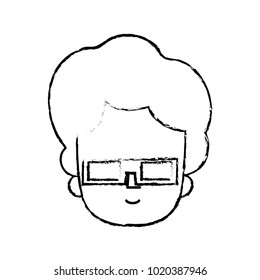 grunge man with hairstyle design and 3d glasses