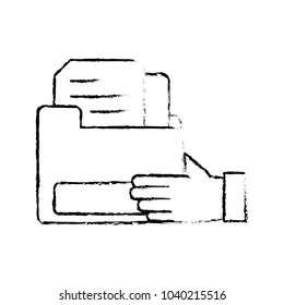 grunge man hand with file folder document