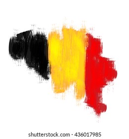 Grunge map of Belgium with Belgian flag