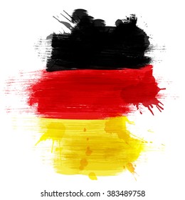 Grunge map of Germany with German flag