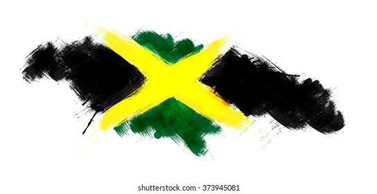 Grunge map of Jamaica with Jamaican flag