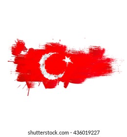 Grunge map of Turkey with Turkish flag