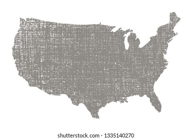 Grunge Map Of The United States