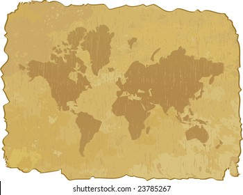Grunge map of world. Vector illustration