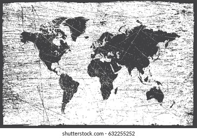 Grunge map of the world.Vintage world map.