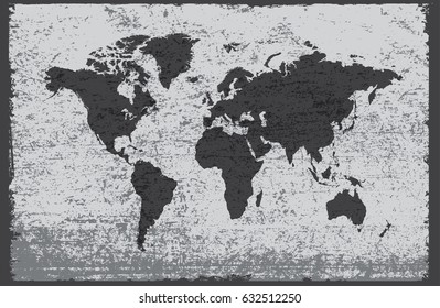 Grunge map of the world.Vintage world map.